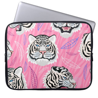 Vita tigerroar: Jungle Rainforest Mönster Laptop Fodral