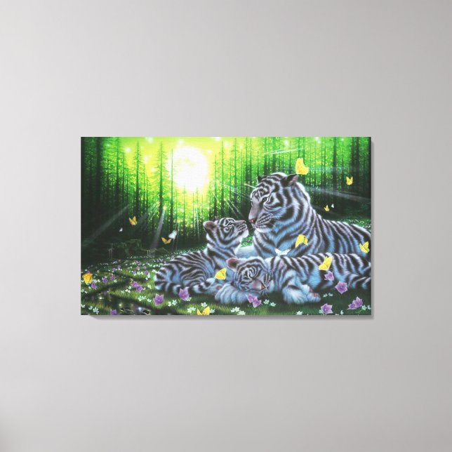 Vita Tigers Canvastryck (Framsida)