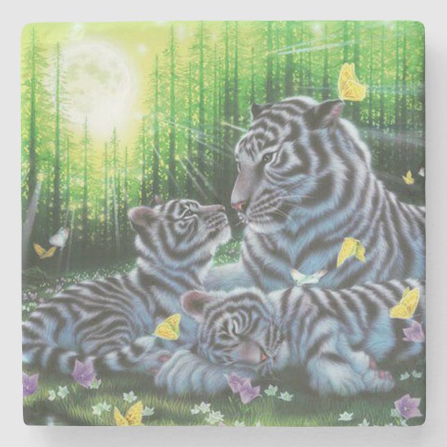 Vita Tigers Stenunderlägg (Framsidan)