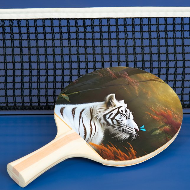 Vita tiggare som längdande, Ping Pong Paddle Pingisracket (Insitu)