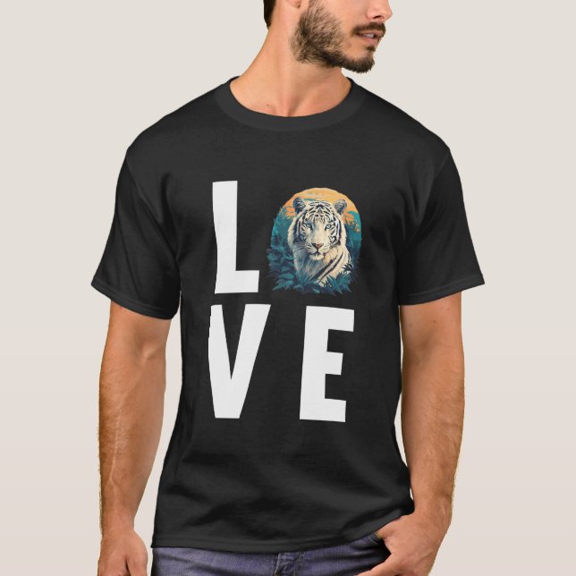 Vita tigrar Vit tiger T Shirt (Framsida)