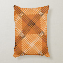 Vita till bruna cirklar på orangen, som bildar fyr prydnadskudde