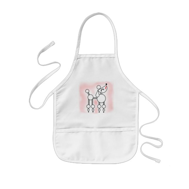 Vita Toy Poodle Barn Förkläde (Framsidan)