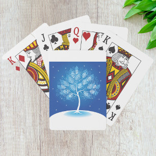 Vita Träd i Snö Casinokort