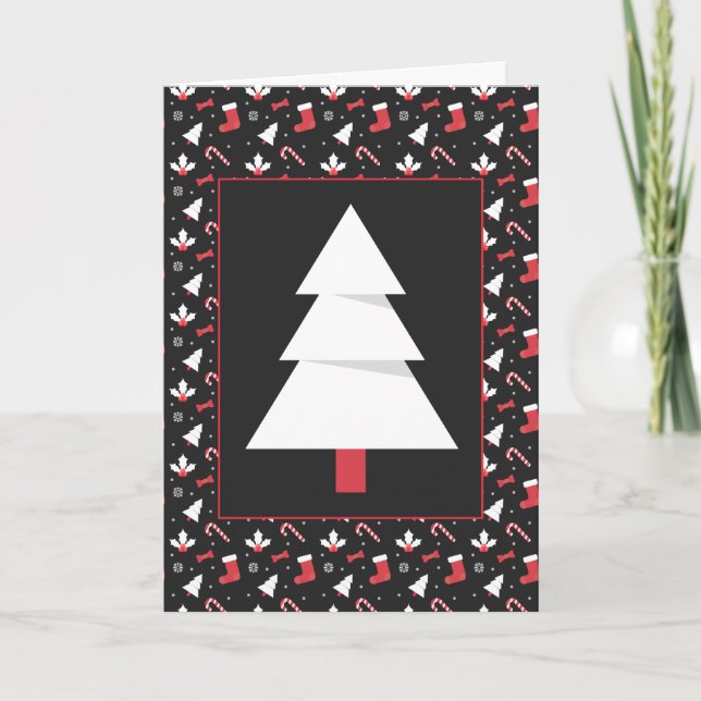 Vita Träd-kalkbrädeshjul Helgkort (Framsida)