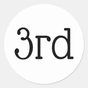 Vita tredje Ställe-vinnarpriset Runt Klistermärke