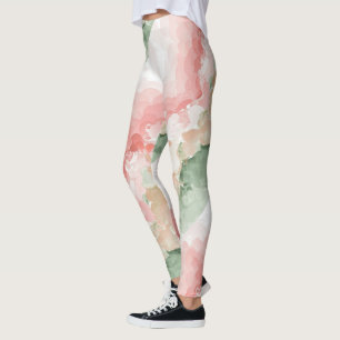 Vita trefärgsfärgade färgpigment med röd grönt leggings