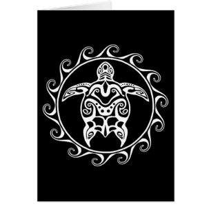 Vita Tribal Turtle Hälsningskort