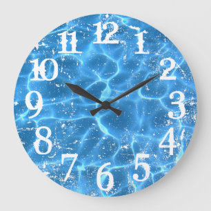 Vita, tryckta tal och fotoöverlägg stor klocka