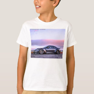 Vita tshirt för sportbilar på horisonten t shirt