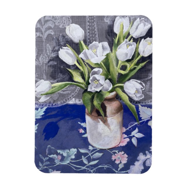 Vita tulpaner 1994 magnet (Vertikal)