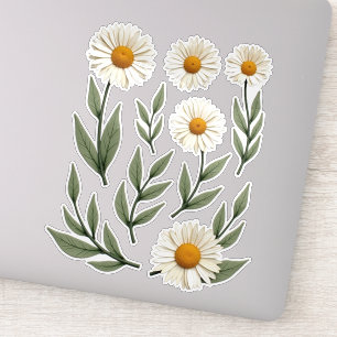 Vita tusenskönas blomsterdesign klistermärken