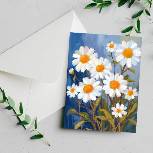 Vita tusenskönor akvarell blommor målad kort