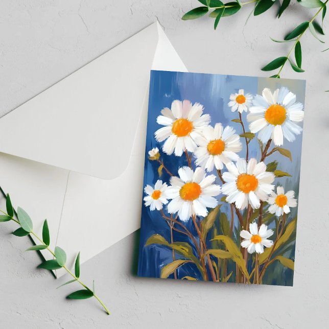 Vita tusenskönor akvarell blommor målad kort (Skapare uppladdad)