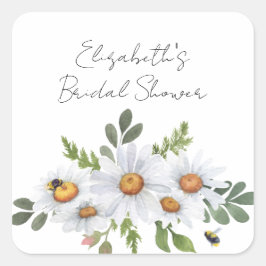 Vita tusenskönor bröllopsdusch-klistermärken fyrkantigt klistermärke