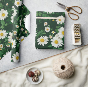 Vita tusenskönor Ditsy Blommig 60-tal 70-tal Hippi Presentpapper