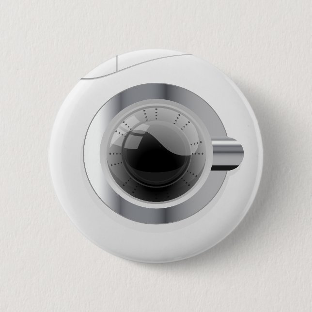 Vita Tvättande Maskin Knapp (Framsida)