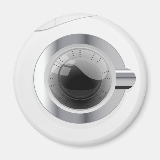 Vita Tvättande Maskin Magnet (Framsidan)