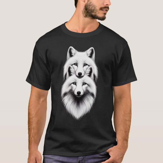 Vita tvillingrävar t shirt (Framsida)