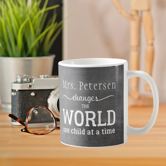 Vita typograficitat för lärarpanel namn kaffemugg (Skapare uppladdad)