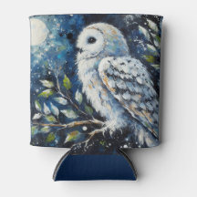 Vita Uggla på Gren i månljusmålning