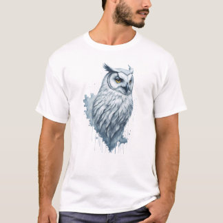 Vita Uggla-vattenfärgsmålning T Shirt