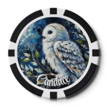 Vita Uggla vid Gren i Moonlight Personlig