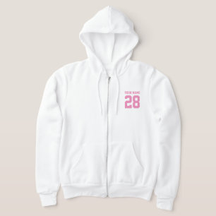 Vita ull hoodie för kvinnor med jersey-nummer t shirt