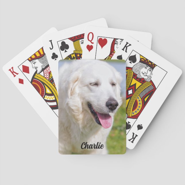 Vita Underbara Hund Pyrenées Livestock Guardian Casinokort (Baksidan)