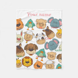 Vita ungar av elefant från tamfågel fleecefilt