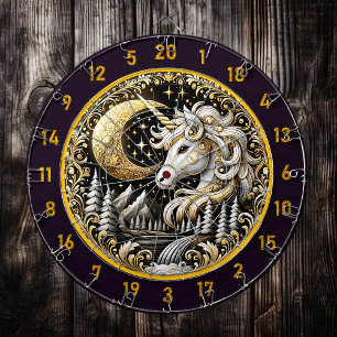 Vita Unicorn-radiater - styrka och skönhet Darttavla