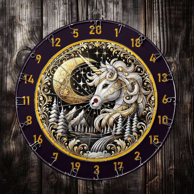 Vita Unicorn-radiater - styrka och skönhet Darttavla (Skapare uppladdad)