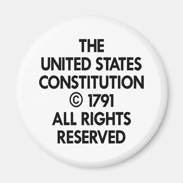 Vita USA:s konstitution reserverad Magnet (Framsidan)