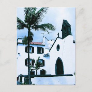 Vita väggen Byggnad vid Funchal Portugal Vykort