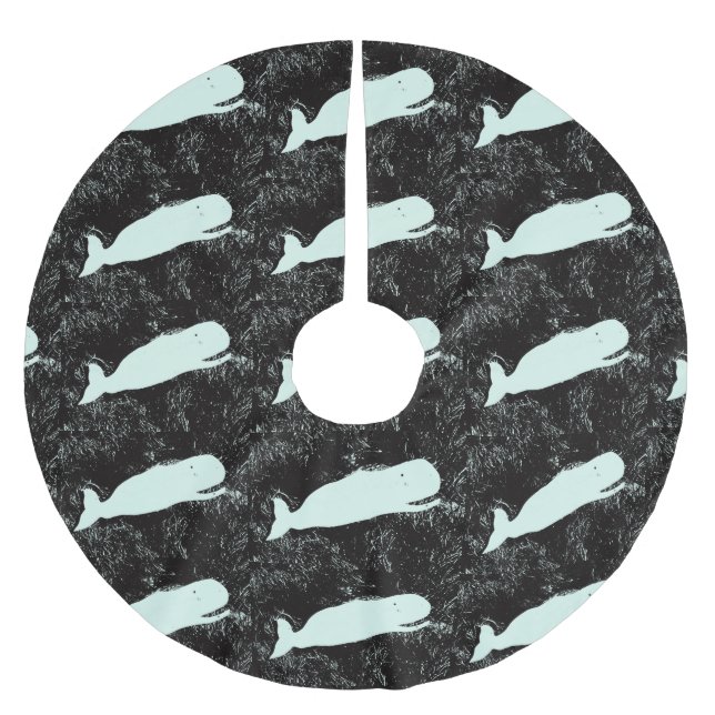 vita valar träd skirt julgransmatta borstad polyester (Framsidan)