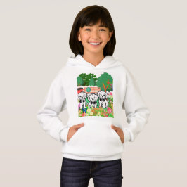 Vita valpar omgivna av blomsterparken t shirt