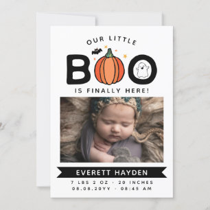 Vita vår lilla boo här, Halloween Baby Meddelande