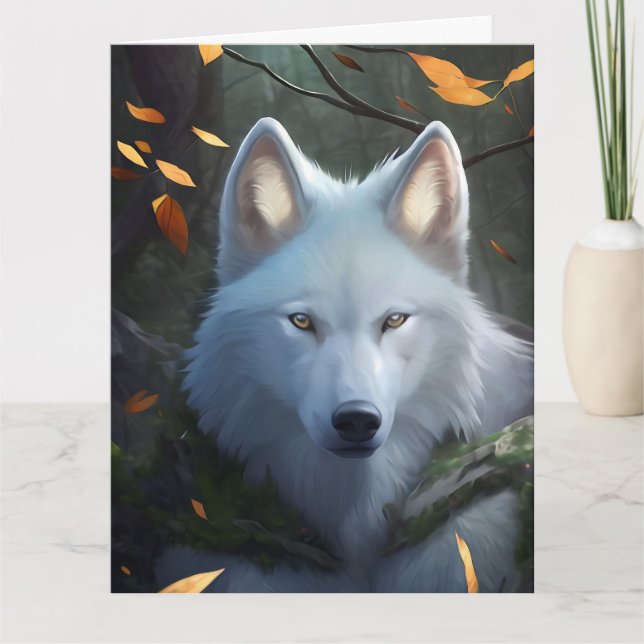 VITA VARG ART BIRTHDAY GREETING CARD KORT (Framsida)
