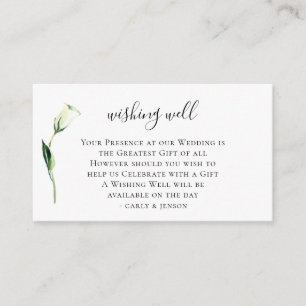 Vita vattenfärgen Blommigt Bröllop Wishing-brunn Tilläggskort