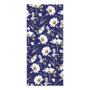 Vita vattenfärgsblommor reklamkort