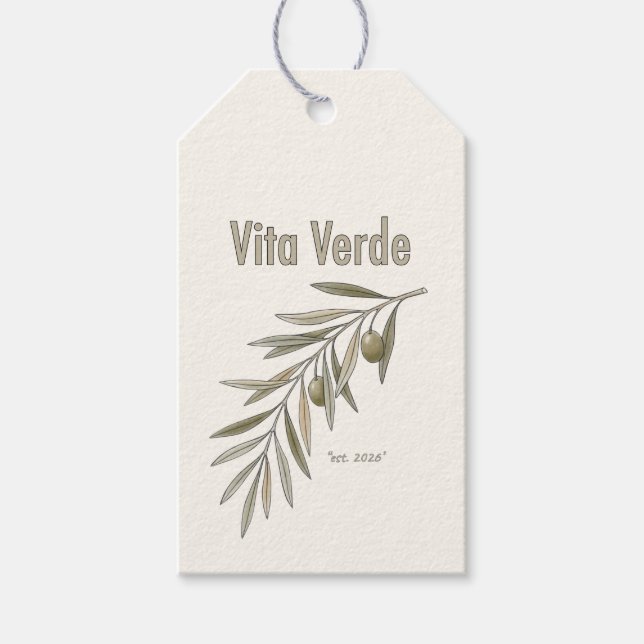 Vita Verde Collection Beige Presentetikett (Framsidan)