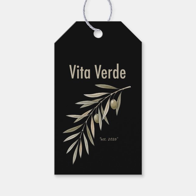 Vita Verde Collection Svart Presentetikett (Framsidan)