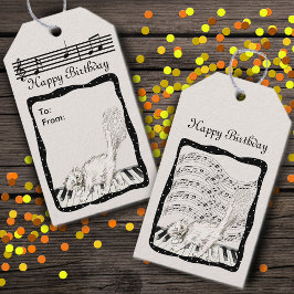 Vita vinkett på Piano Pub i Musik noter Presentetikett