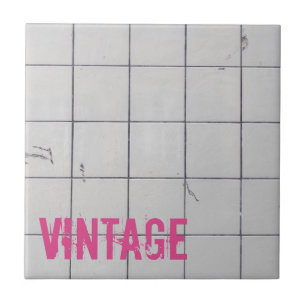 Vita Vintagar 80 s 70-talets återanvända utseende Kakelplatta