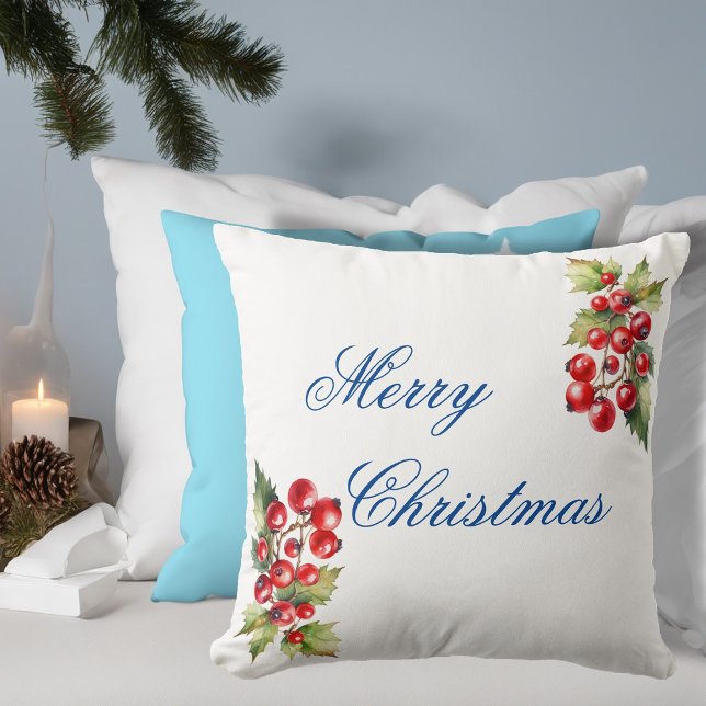 Vita vinterjärnekbär God Jul Kudde (Skapare uppladdad)
