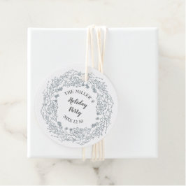 Vita vinterkrans gåvor etiketter