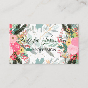 Vita vinterpunkter för Elegant och Blommigt och G Visitkort