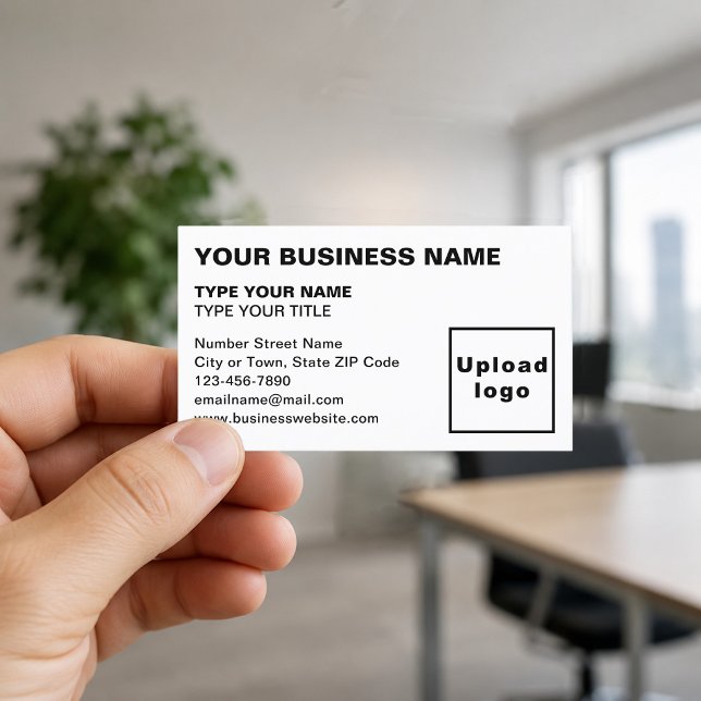 Vita visitkort med vänsterjusterad layout (Front of the business card)