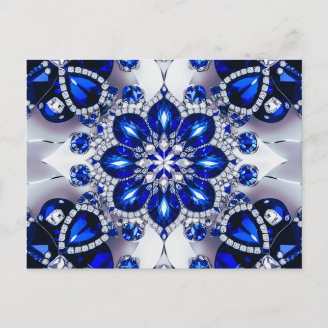 Vita vykort med blå Färg (Framsida)