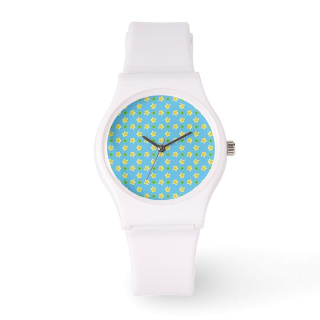Vita Wristwatch Primroses and Polkas on Turkvoise Armbandsur (Framsida)